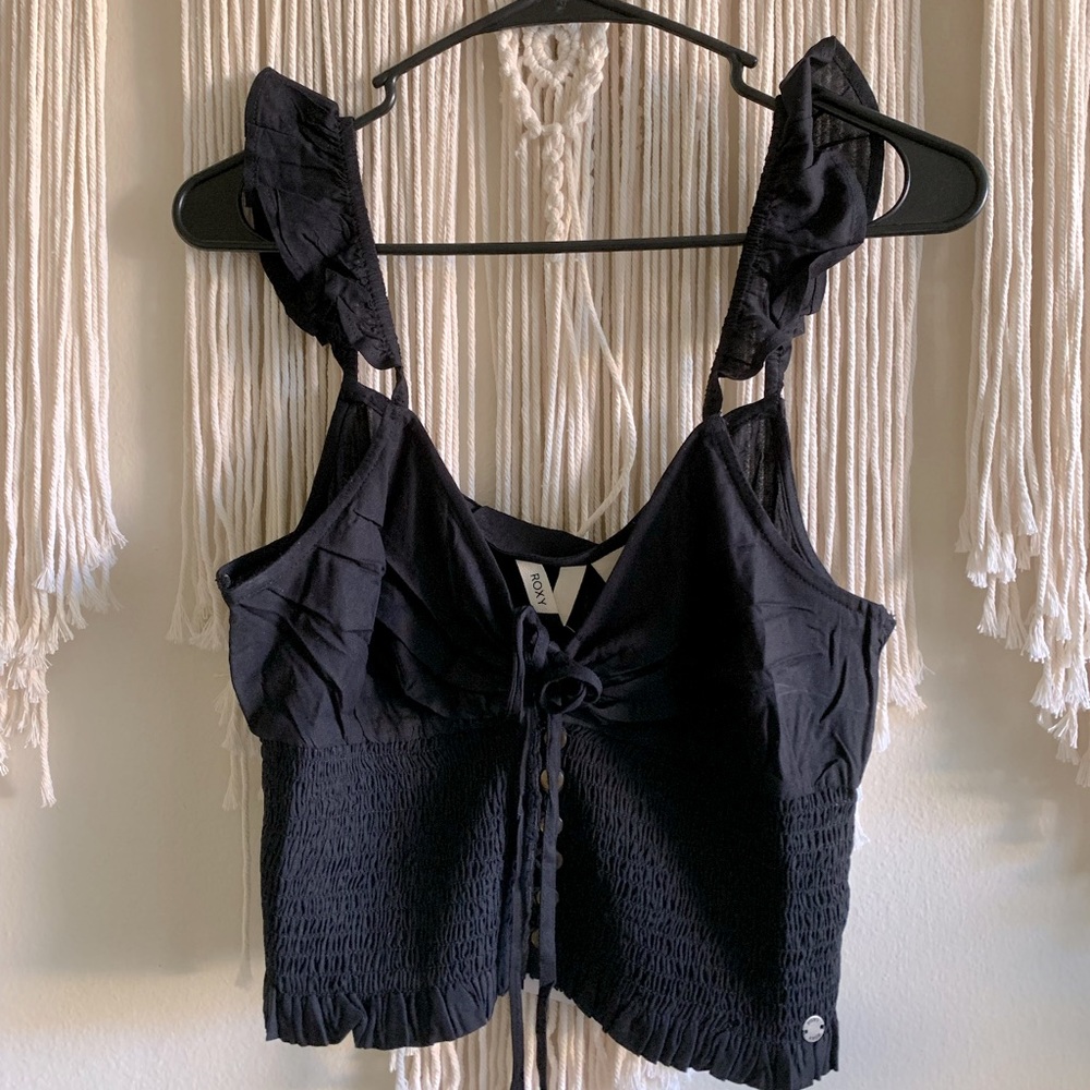 Roxy Brand New Black Flirty Top
